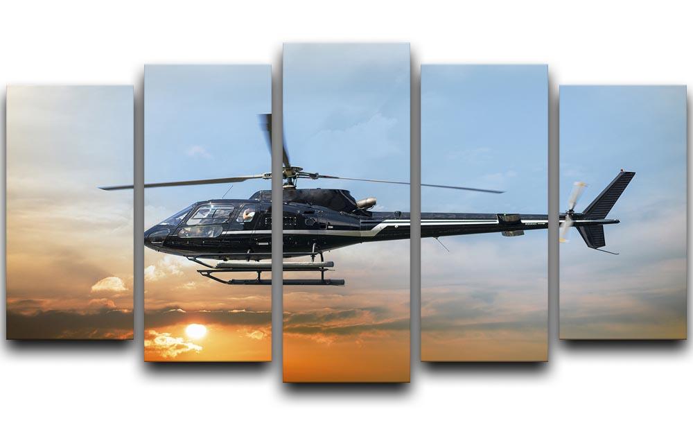 Helicopter for sightseeing 5 Split Panel Canvas  - Canvas Art Rocks - 1