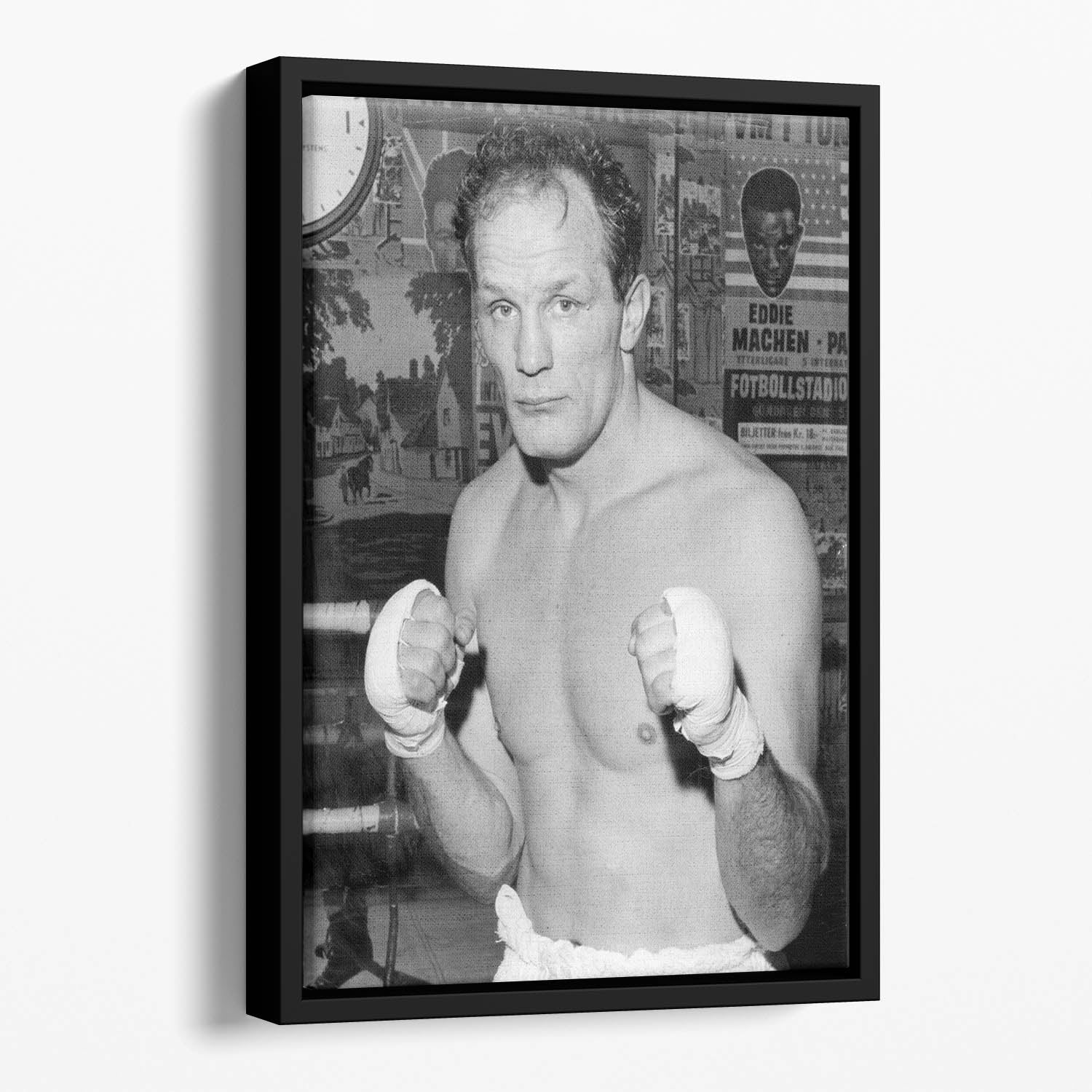 Henry Cooper boxer Floating Framed Canvas
