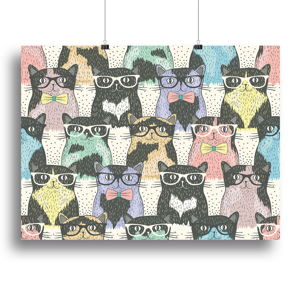 Hipster cute cats Canvas Print or Poster - Canvas Art Rocks - 2