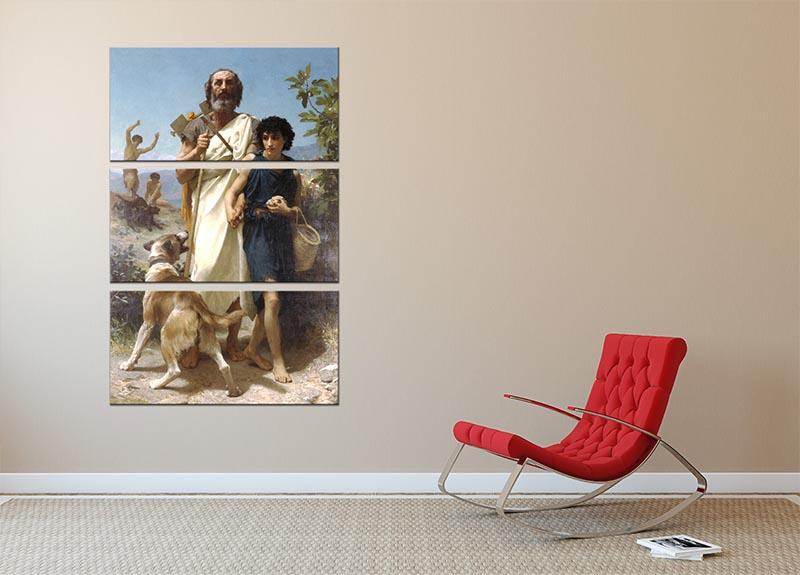 Homer and his Guide 1874 By Bouguereau 3 Split Panel Canvas Print - Canvas Art Rocks - 2