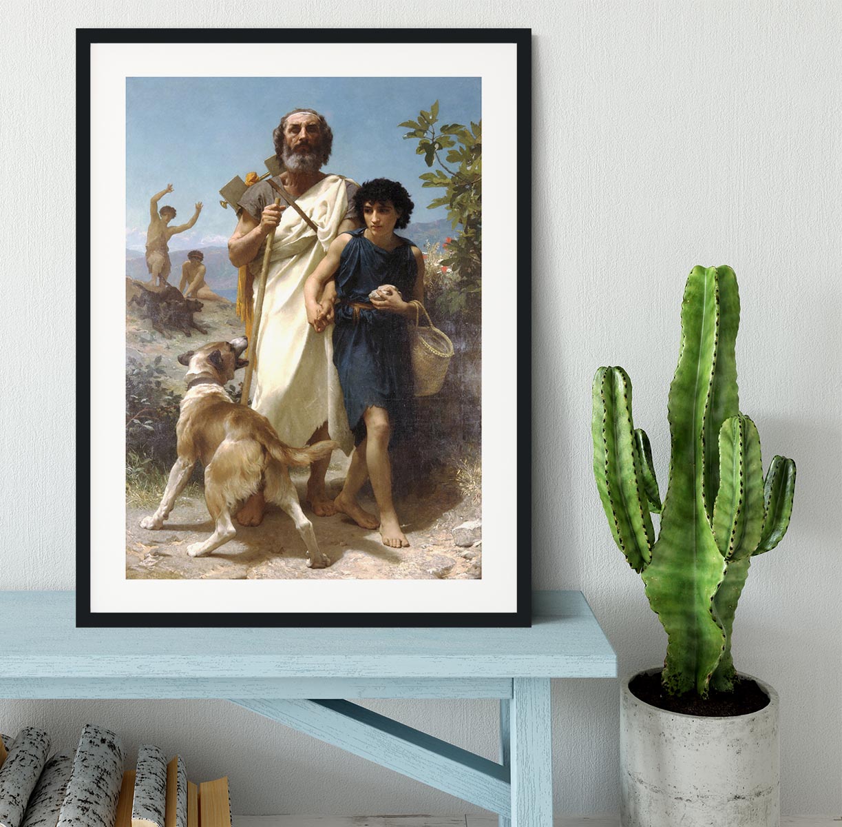 Homer and his Guide 1874 By Bouguereau Framed Print - Canvas Art Rocks - 1