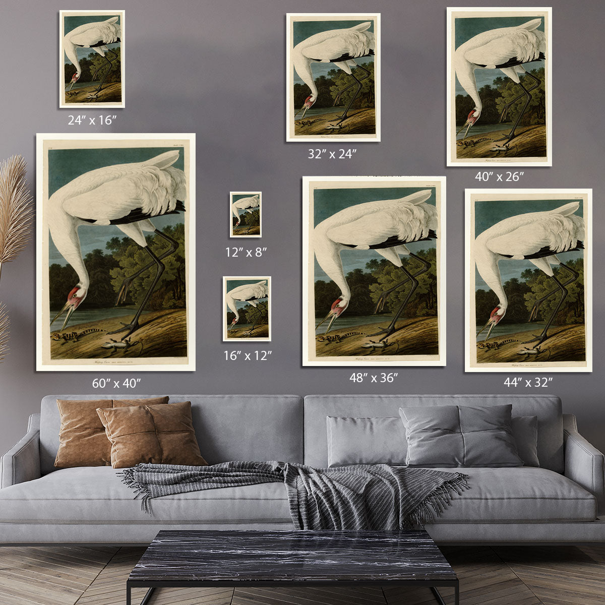 Hooping Crane by Audubon Canvas Print or Poster - Canvas Art Rocks - 7
