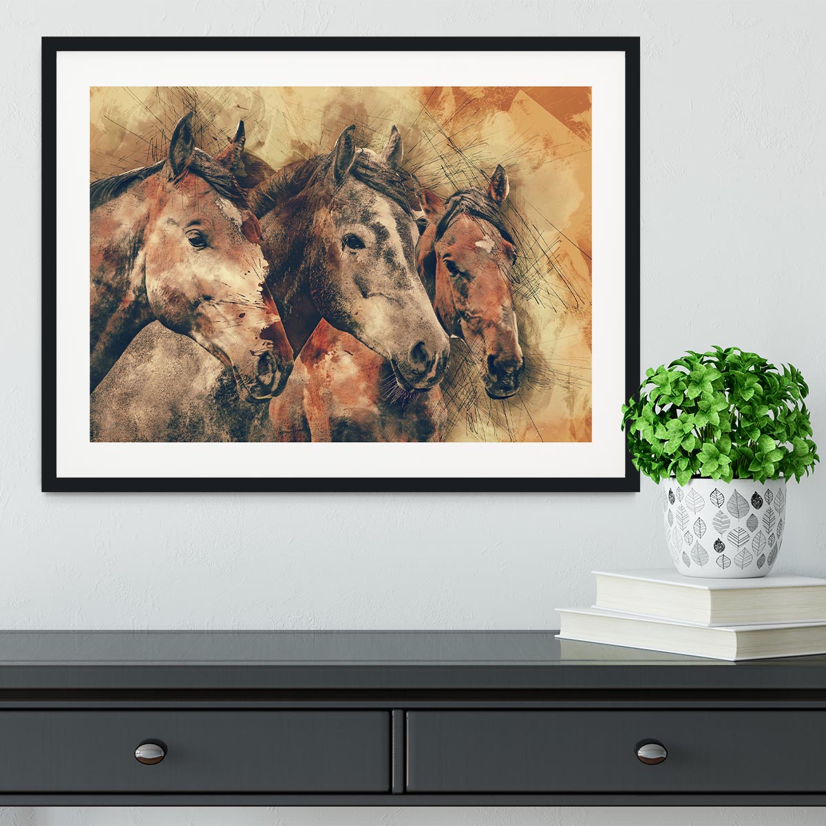 Horse Painting Framed Print - Canvas Art Rocks - 1