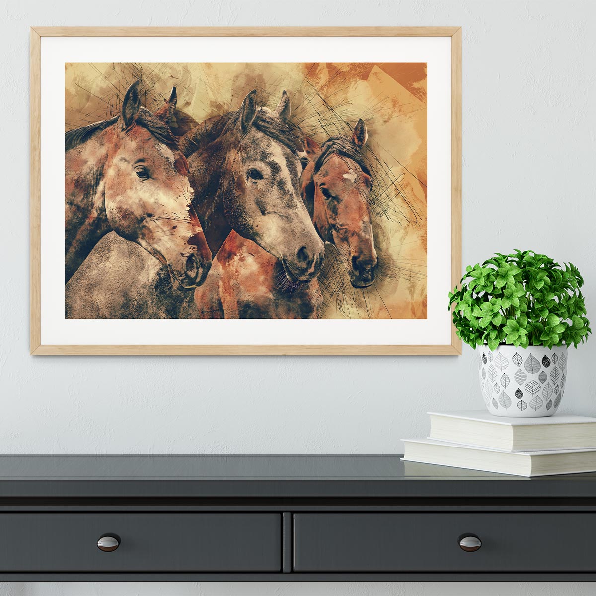 Horse Painting Framed Print - Canvas Art Rocks - 3