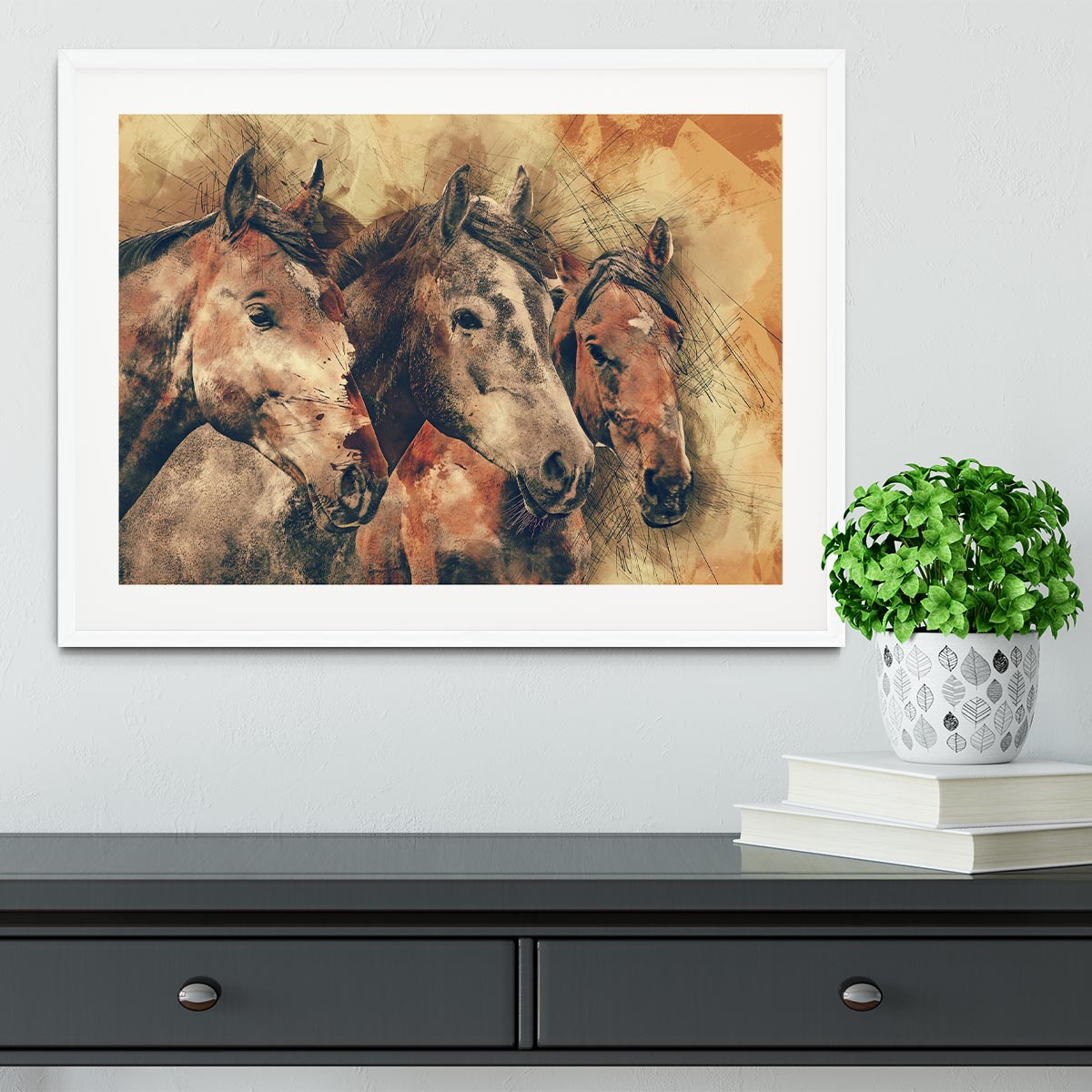 Horse Painting Framed Print - Canvas Art Rocks - 5