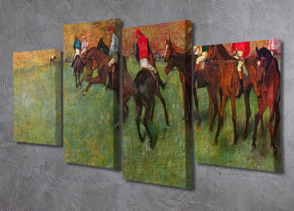 Horse race before the start by Degas 4 Split Panel Canvas - Canvas Art Rocks - 2