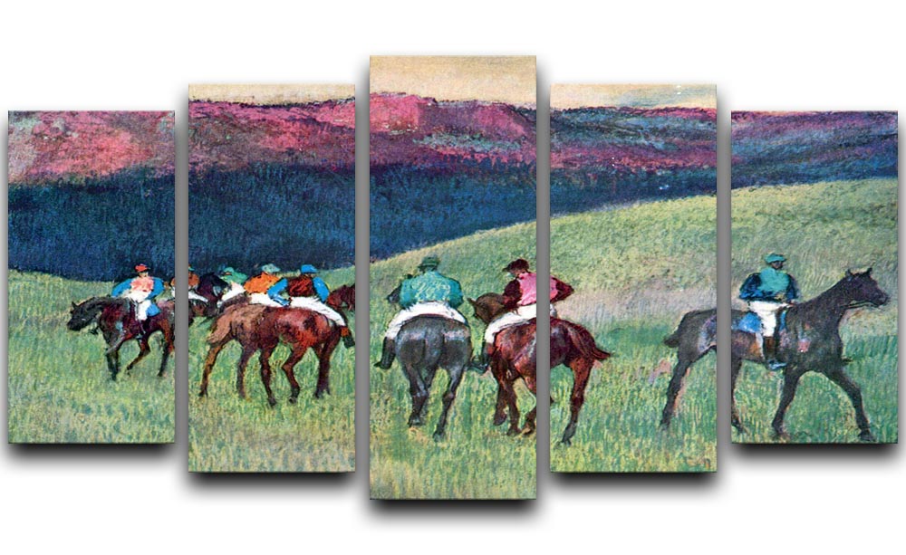 Horse racing The training by Degas 5 Split Panel Canvas - Canvas Art Rocks - 1