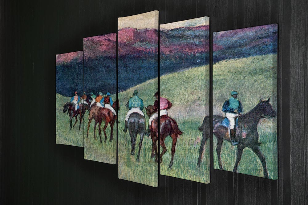 Horse racing The training by Degas 5 Split Panel Canvas - Canvas Art Rocks - 2