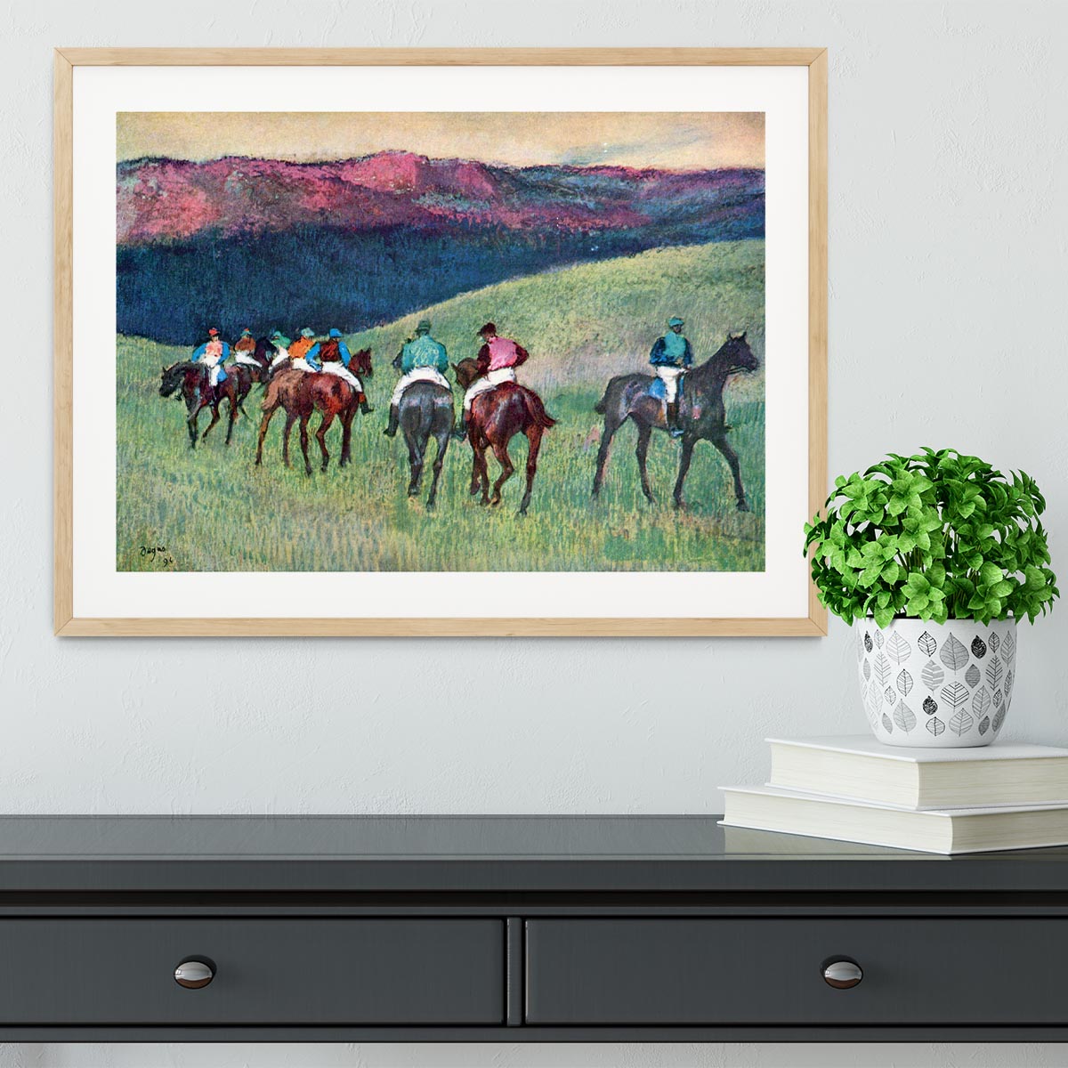 Horse racing The training by Degas Framed Print - Canvas Art Rocks - 3
