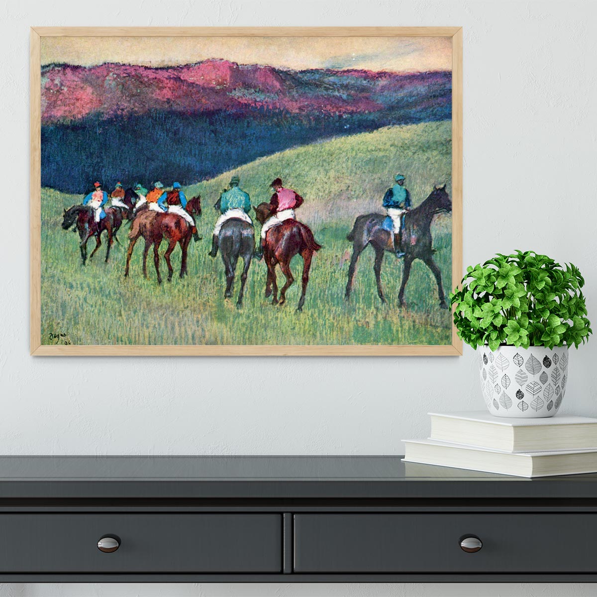 Horse racing The training by Degas Framed Print - Canvas Art Rocks - 4