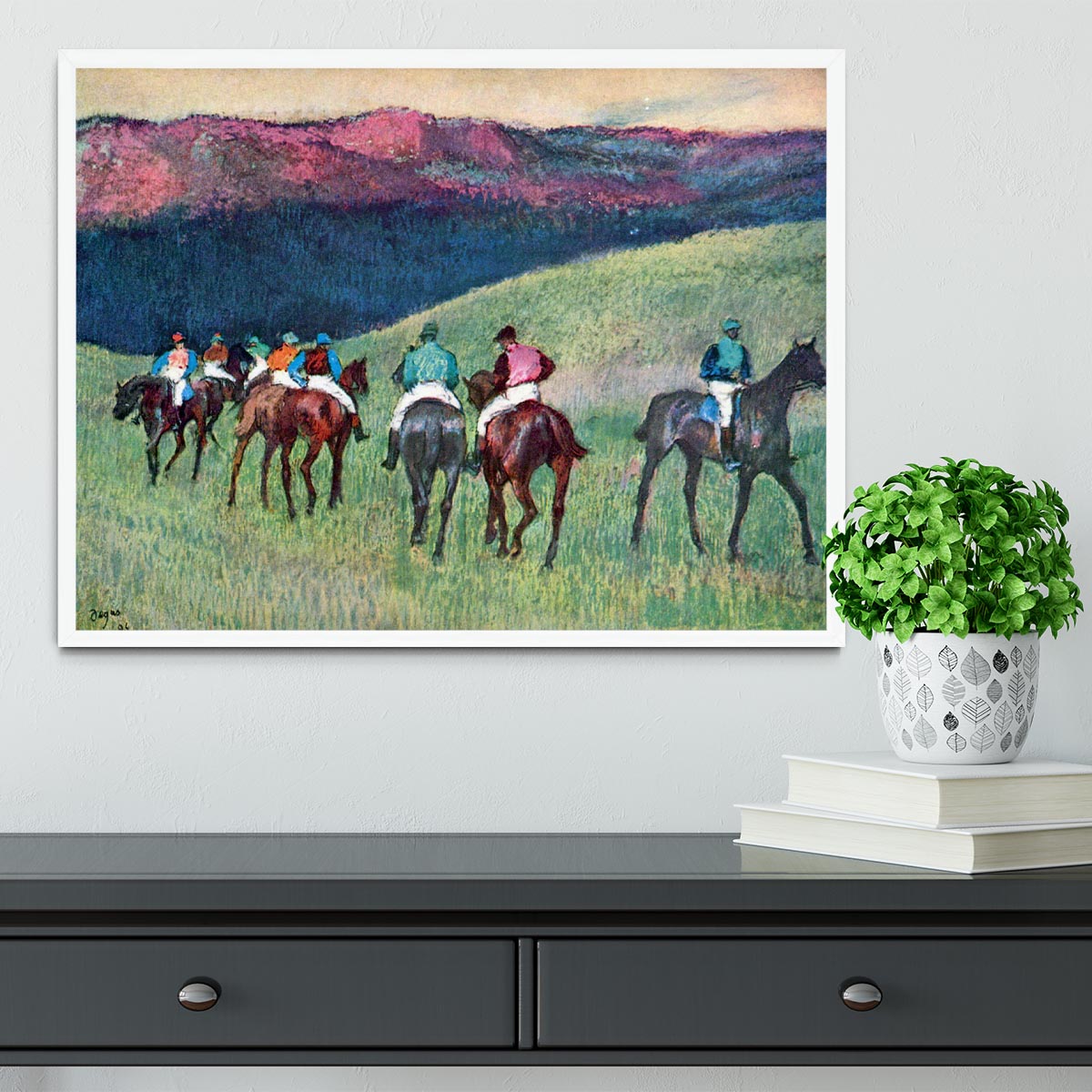 Horse racing The training by Degas Framed Print - Canvas Art Rocks -6