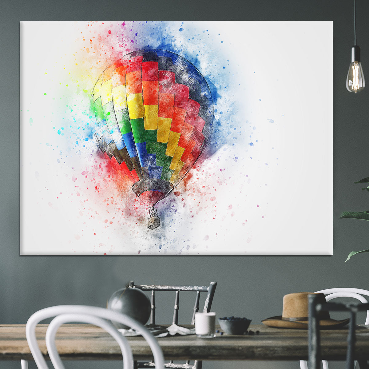 Hot Air Ballon Splash Canvas Print or Poster - Canvas Art Rocks - 3