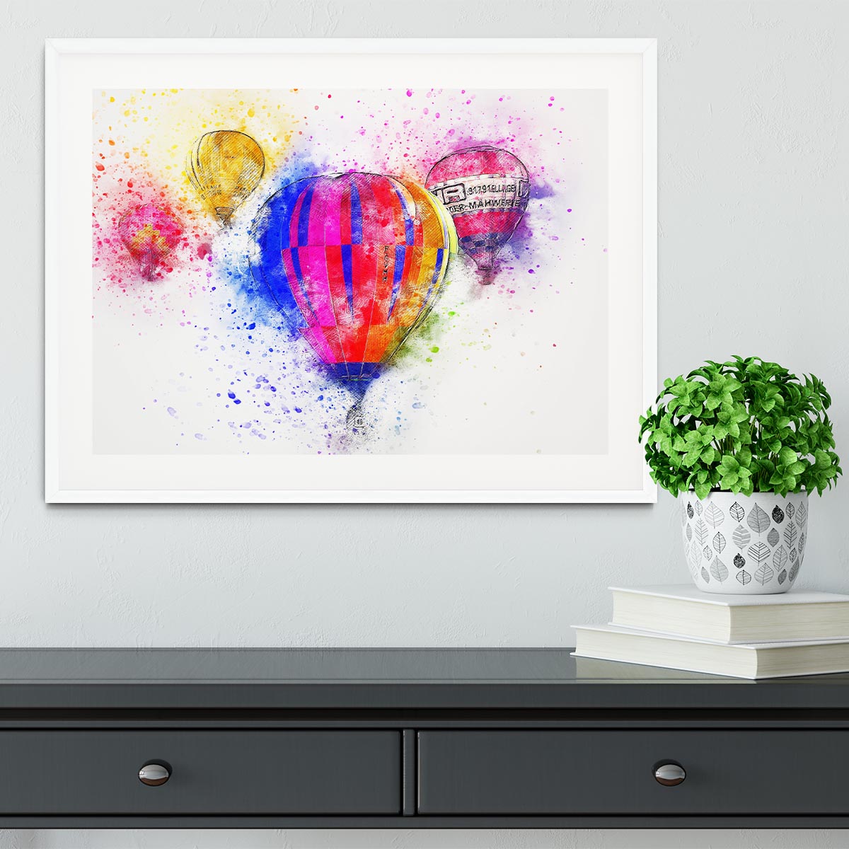 Hot Air Ballon Splash Version 2 Framed Print - Canvas Art Rocks - 5