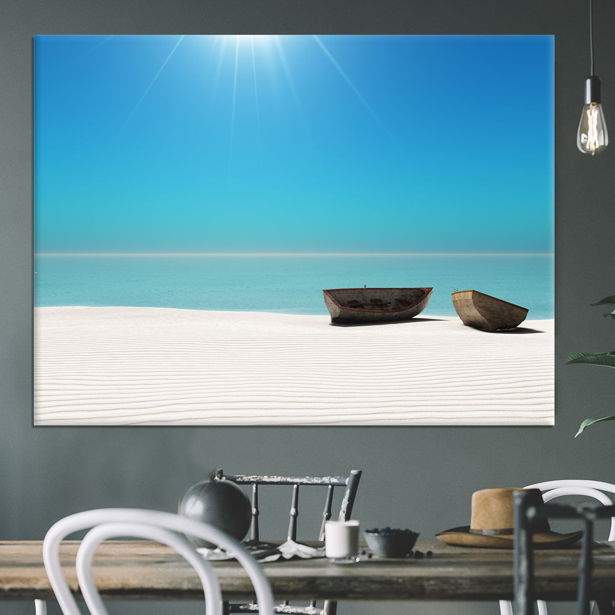 Hot Sun on White Sand Canvas Print or Poster - Canvas Art Rocks - 3