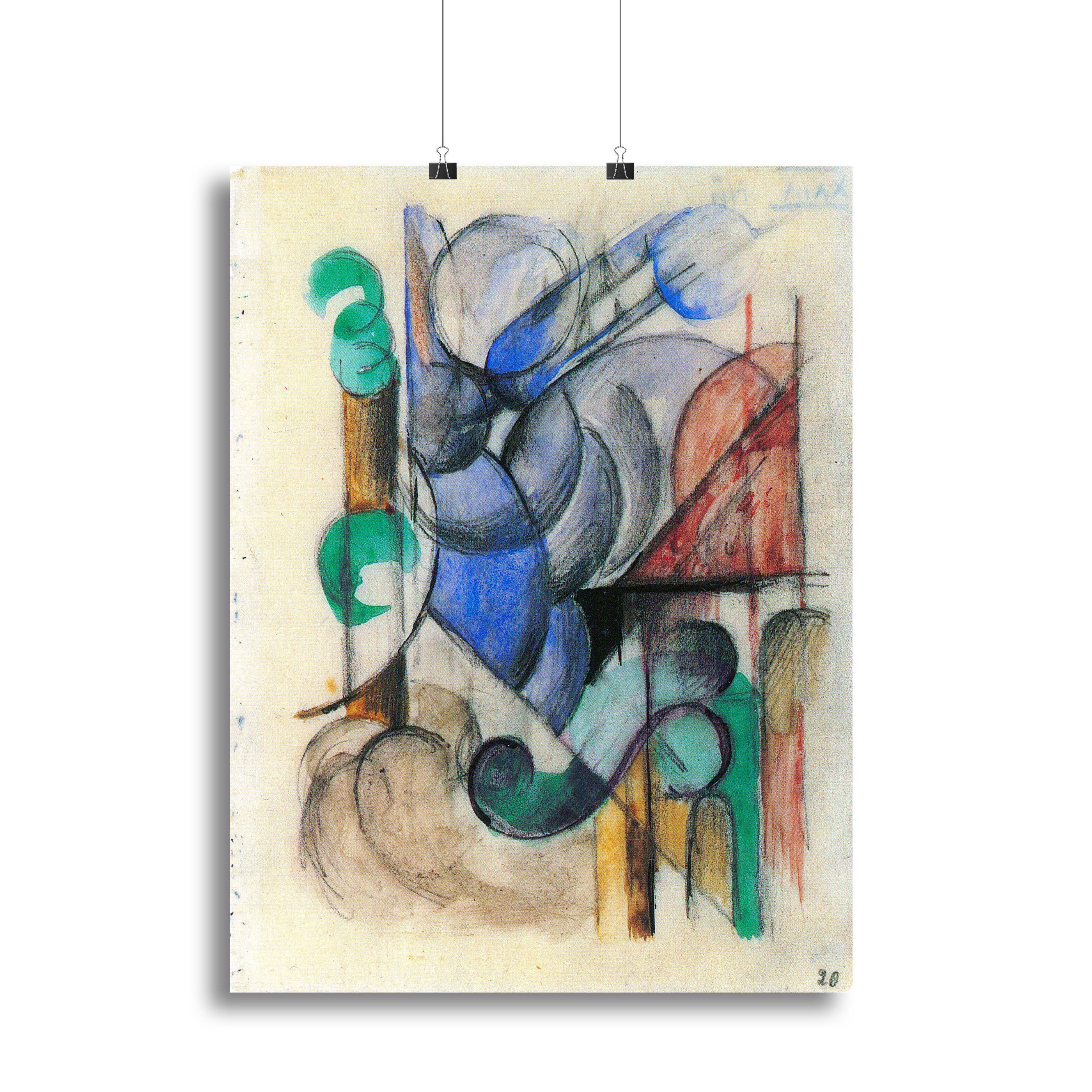 House in abstract landscape by Franz Marc Canvas Print or Poster - Canvas Art Rocks - 2