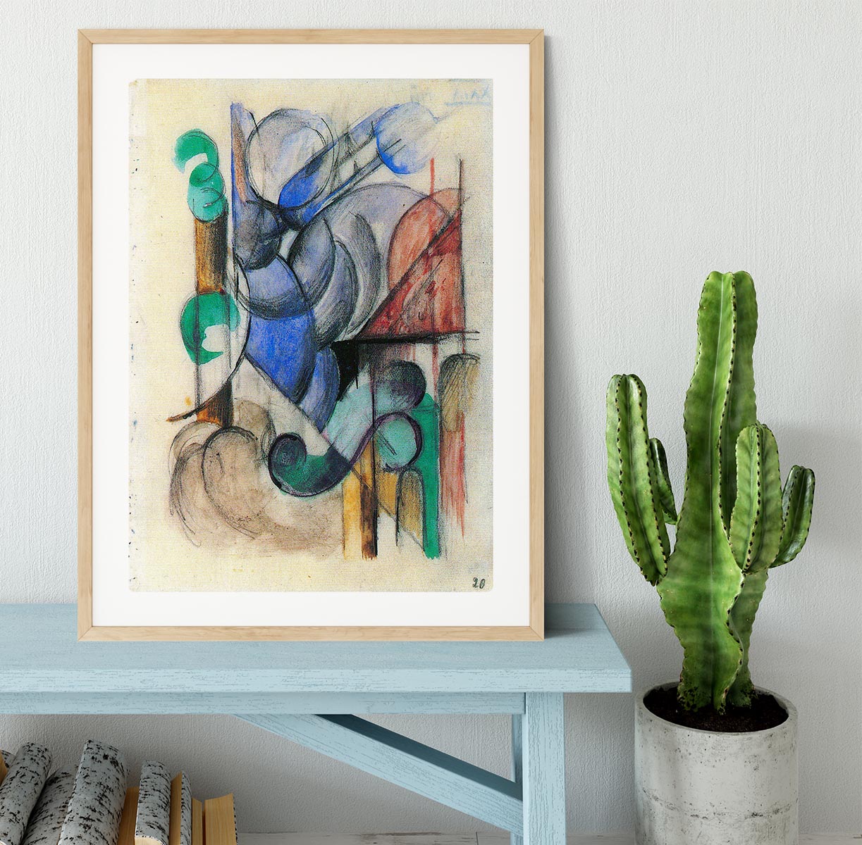 House in abstract landscape by Franz Marc Framed Print - Canvas Art Rocks - 3