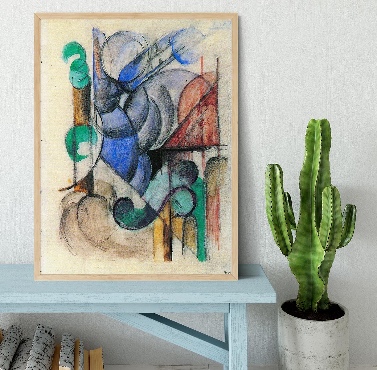 House in abstract landscape by Franz Marc Framed Print - Canvas Art Rocks - 4
