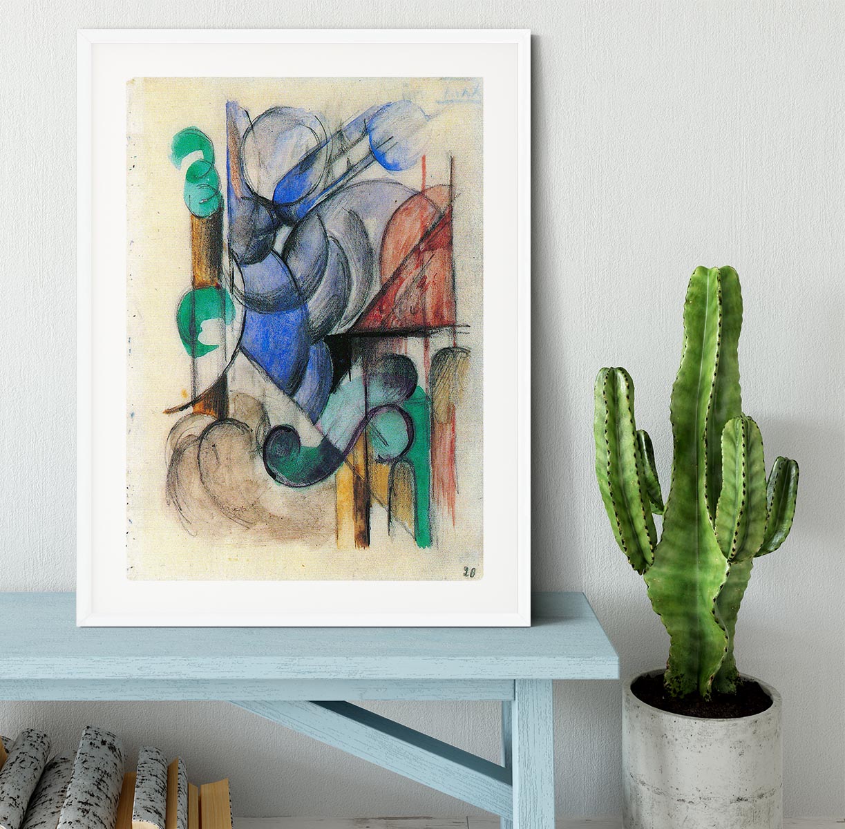 House in abstract landscape by Franz Marc Framed Print - Canvas Art Rocks - 5