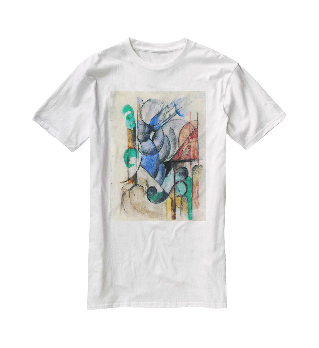 House in abstract landscape by Franz Marc T-Shirt - Canvas Art Rocks - 5