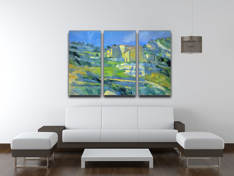 House in the Provence by Cezanne 3 Split Panel Canvas Print - Canvas Art Rocks - 3