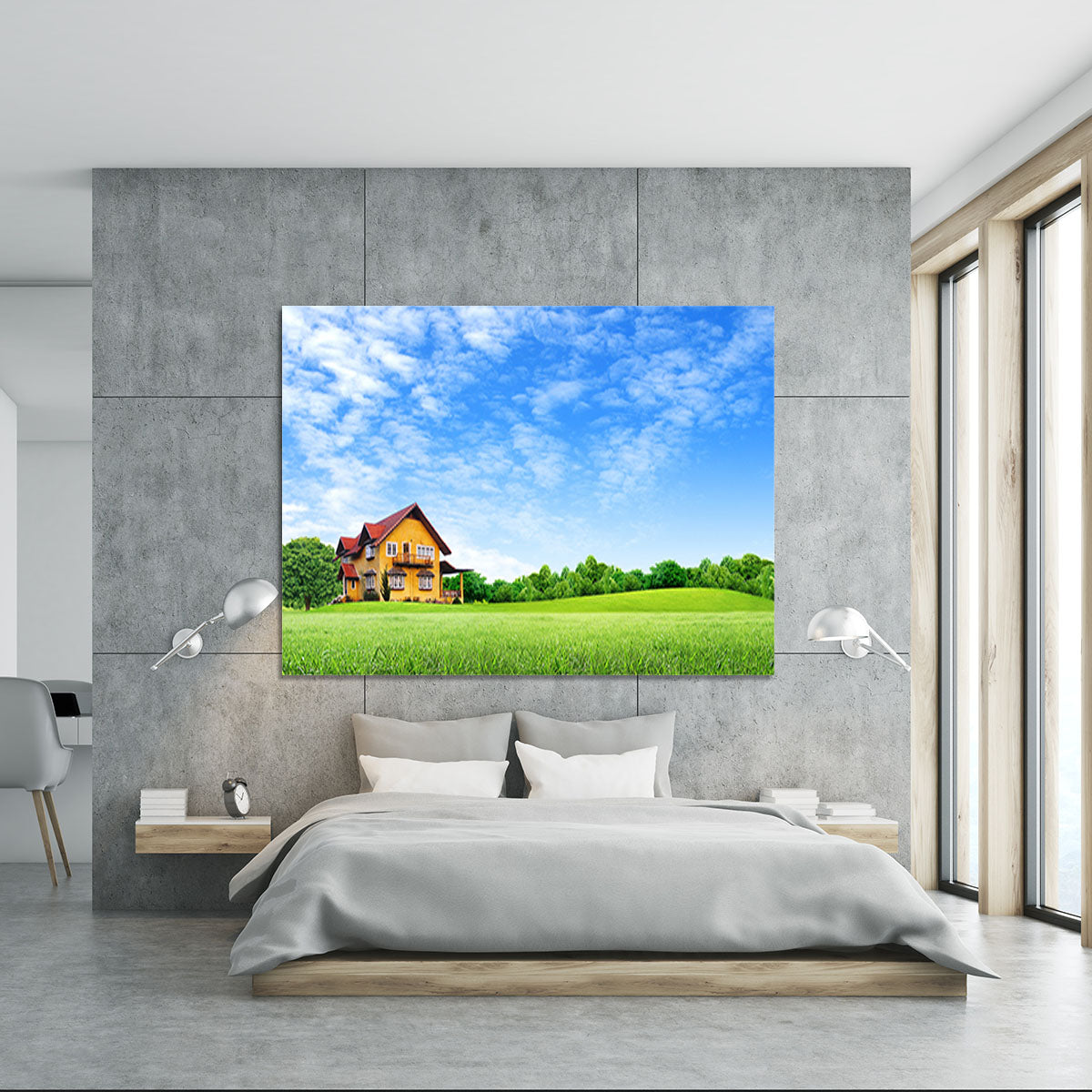House on green field Canvas Print or Poster - Canvas Art Rocks - 5