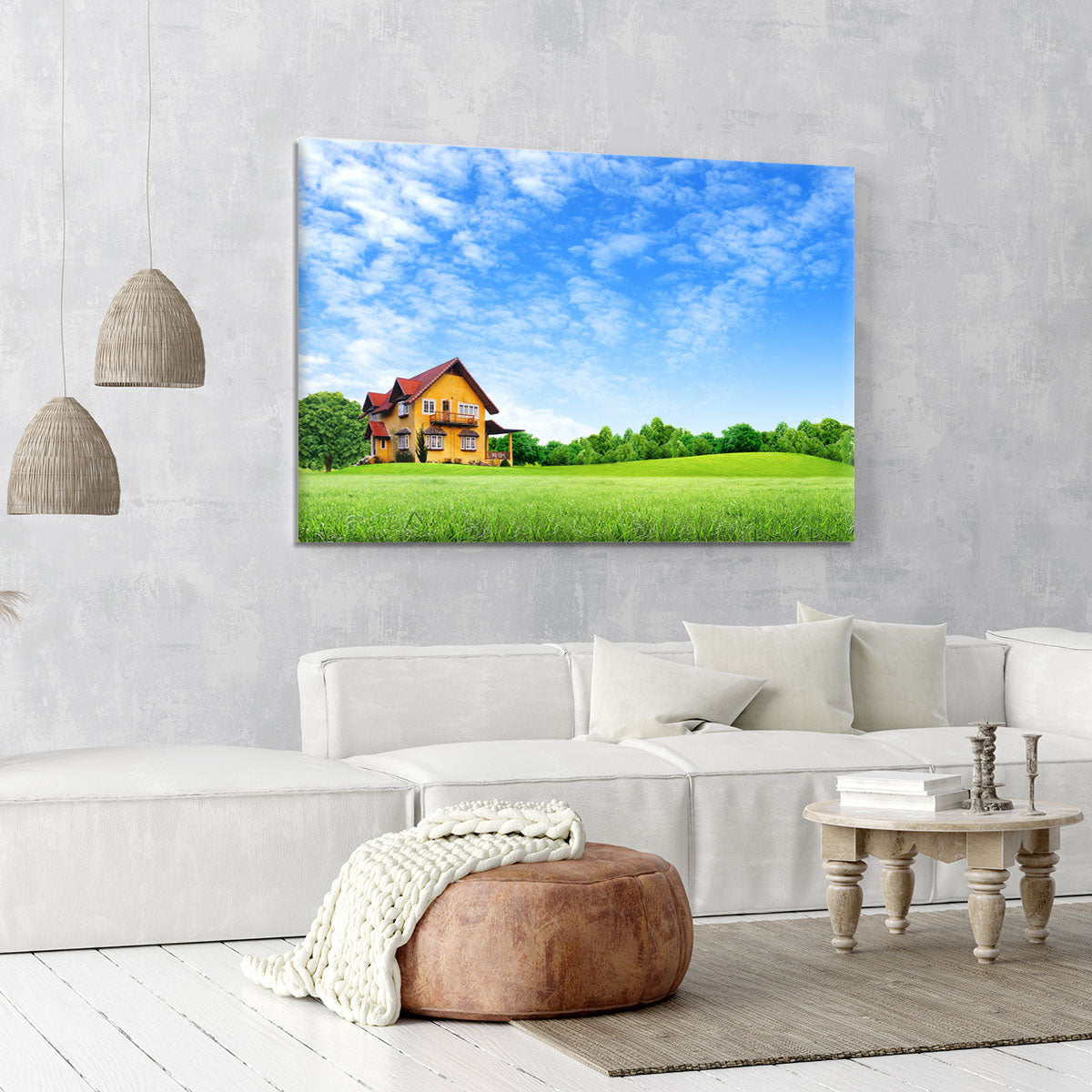 House on green field Canvas Print or Poster - Canvas Art Rocks - 6
