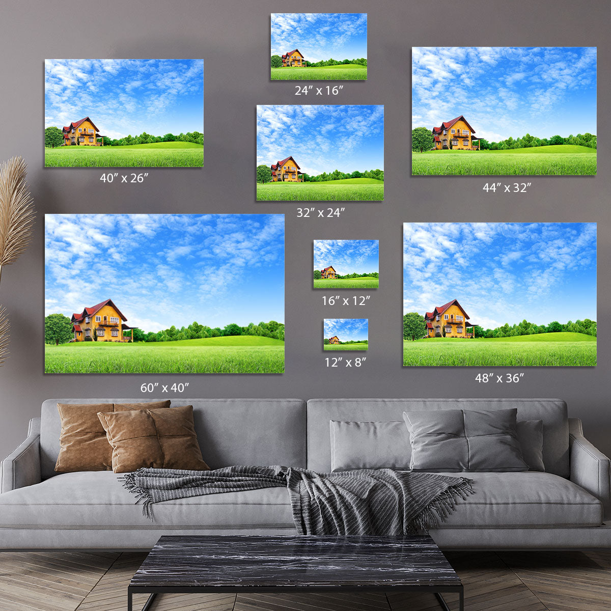House on green field Canvas Print or Poster - Canvas Art Rocks - 7