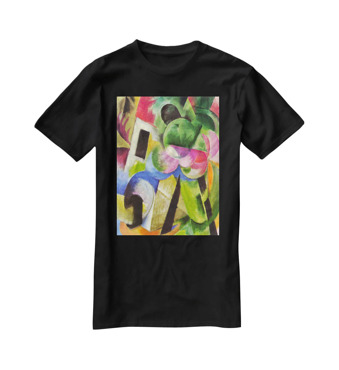 House with trees by Franz Marc T-Shirt - Canvas Art Rocks - 1