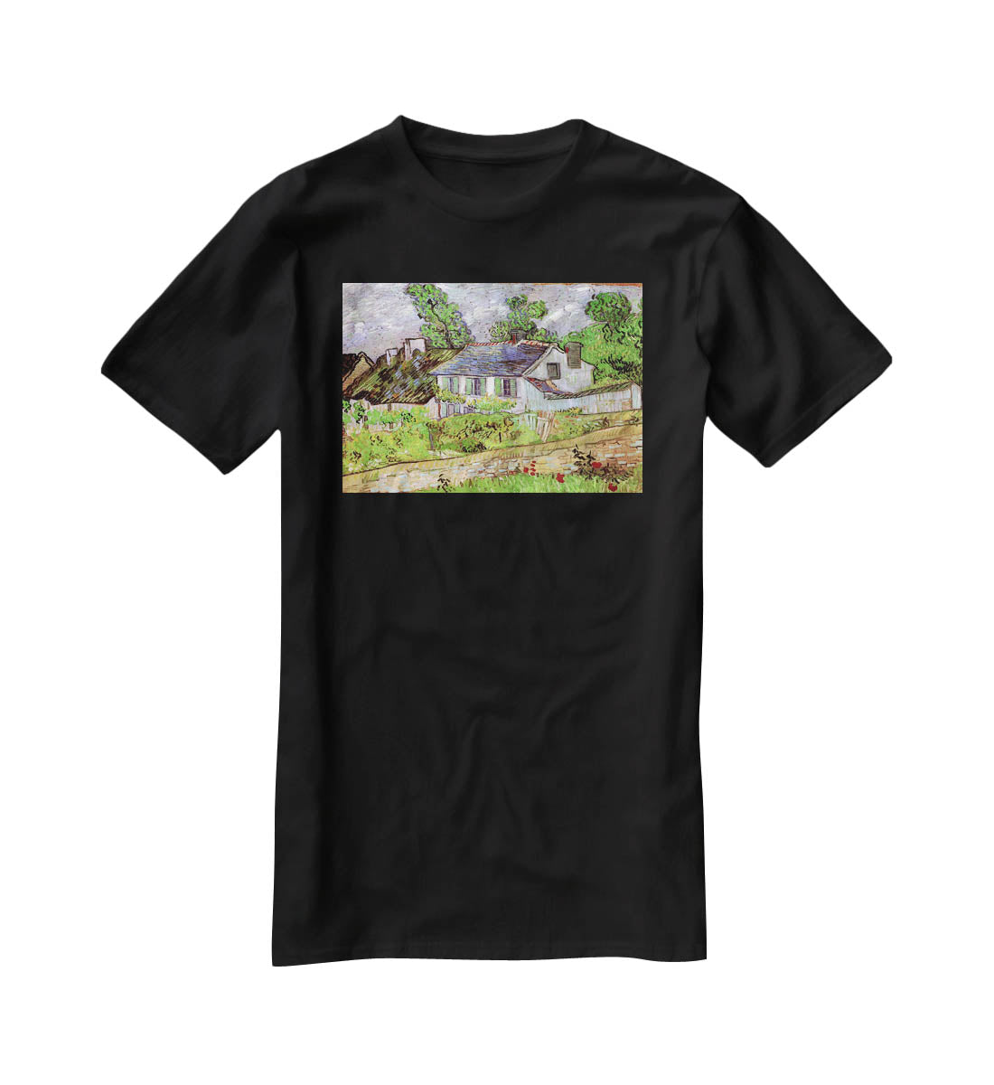Houses in Auvers 2 by Van Gogh T-Shirt - Canvas Art Rocks - 1