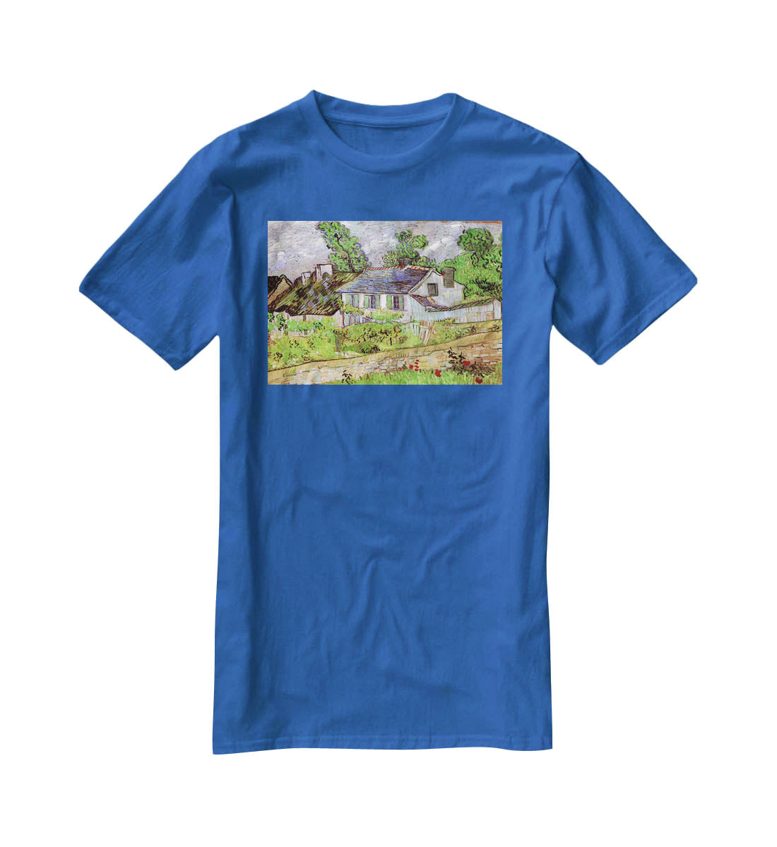 Houses in Auvers 2 by Van Gogh T-Shirt - Canvas Art Rocks - 2