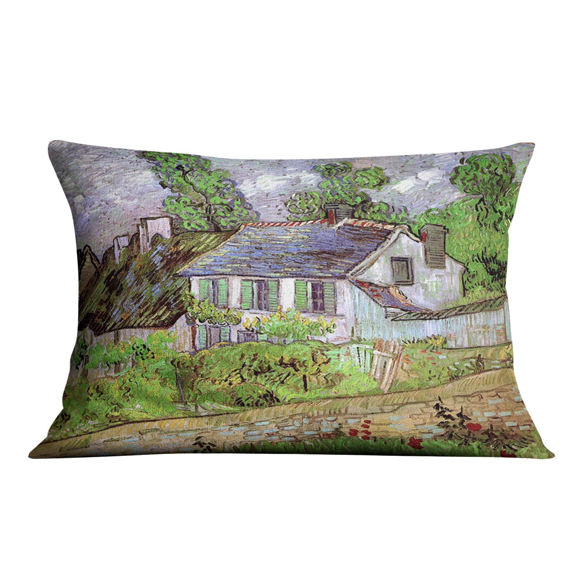 Houses in Auvers 2 by Van Gogh Cushion
