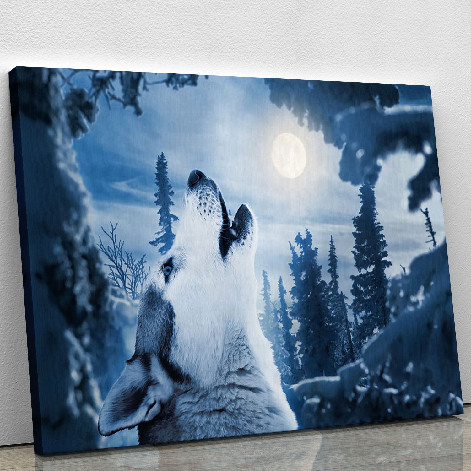 Howling to the moon Canvas Print or Poster - Canvas Art Rocks - 1