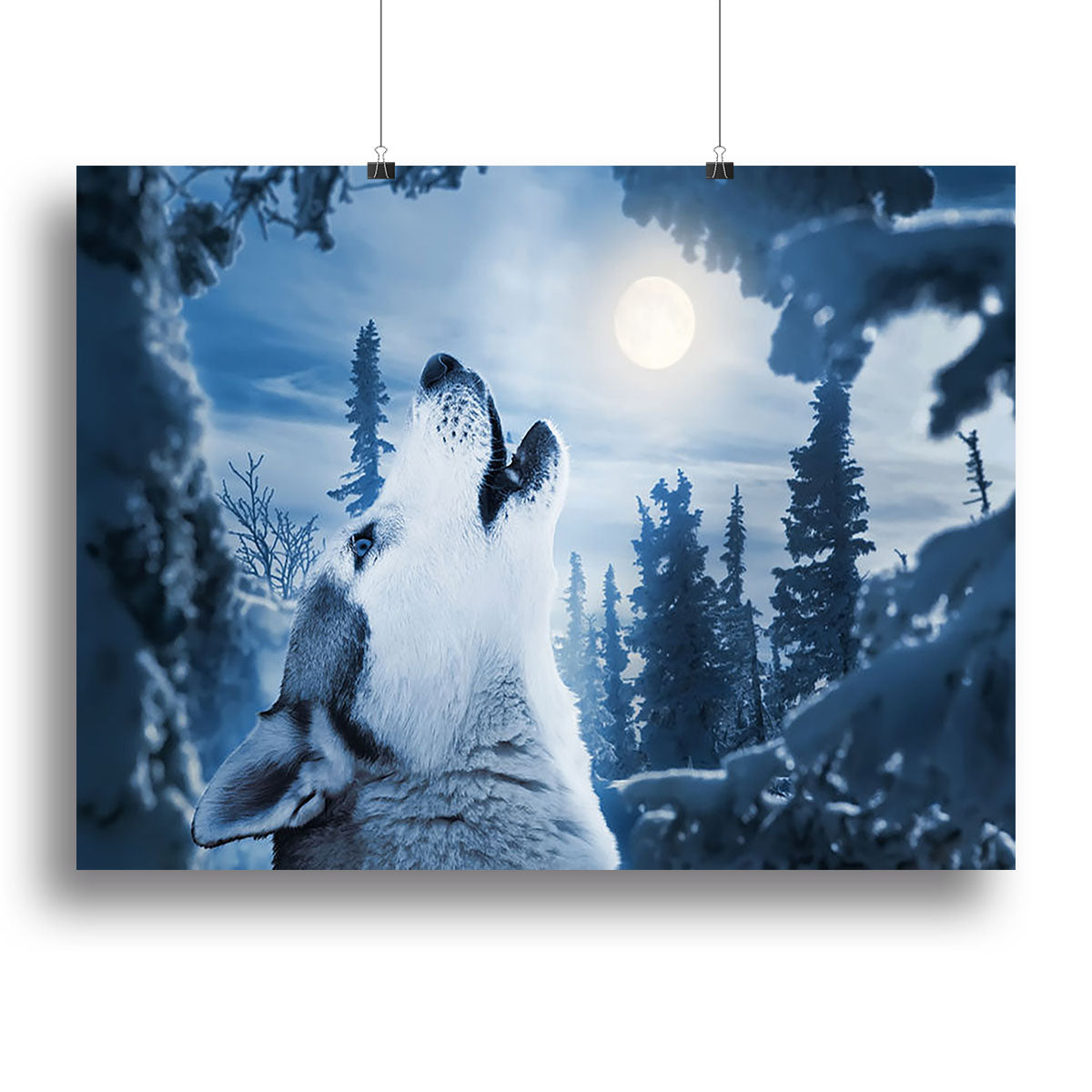 Howling to the moon Canvas Print or Poster - Canvas Art Rocks - 2