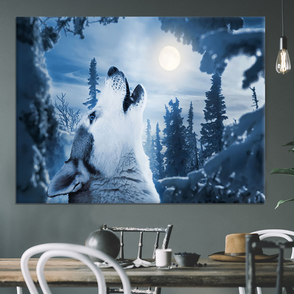 Howling to the moon Canvas Print or Poster - Canvas Art Rocks - 3