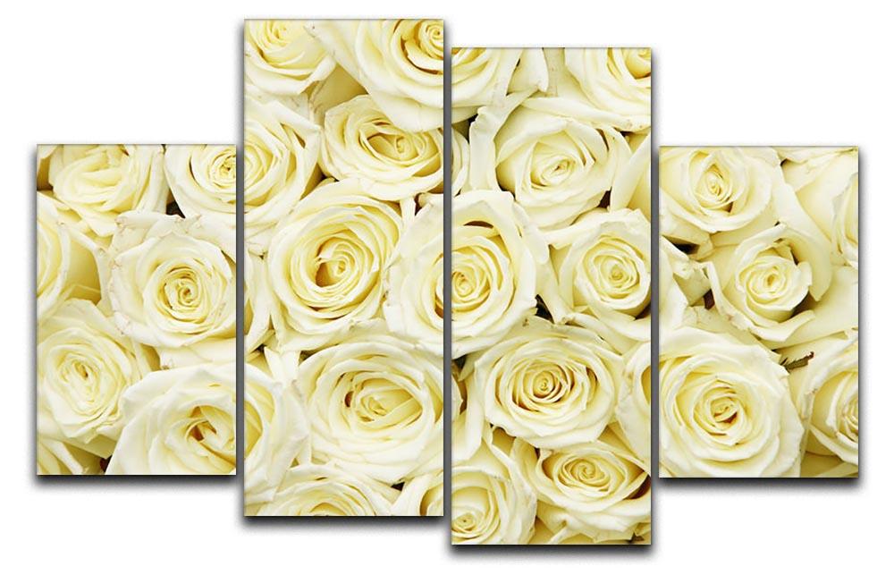 Huge bouquet of white roses 4 Split Panel Canvas  - Canvas Art Rocks - 1