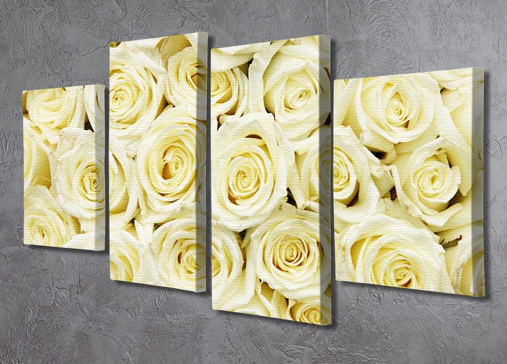 Huge bouquet of white roses 4 Split Panel Canvas  - Canvas Art Rocks - 2