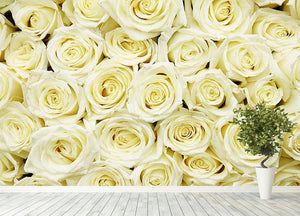Huge bouquet of white roses Wall Mural Wallpaper - Canvas Art Rocks - 4