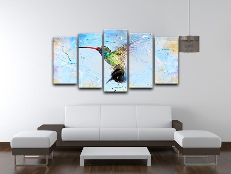 Humming Bird Painting 5 Split Panel Canvas - Canvas Art Rocks - 3