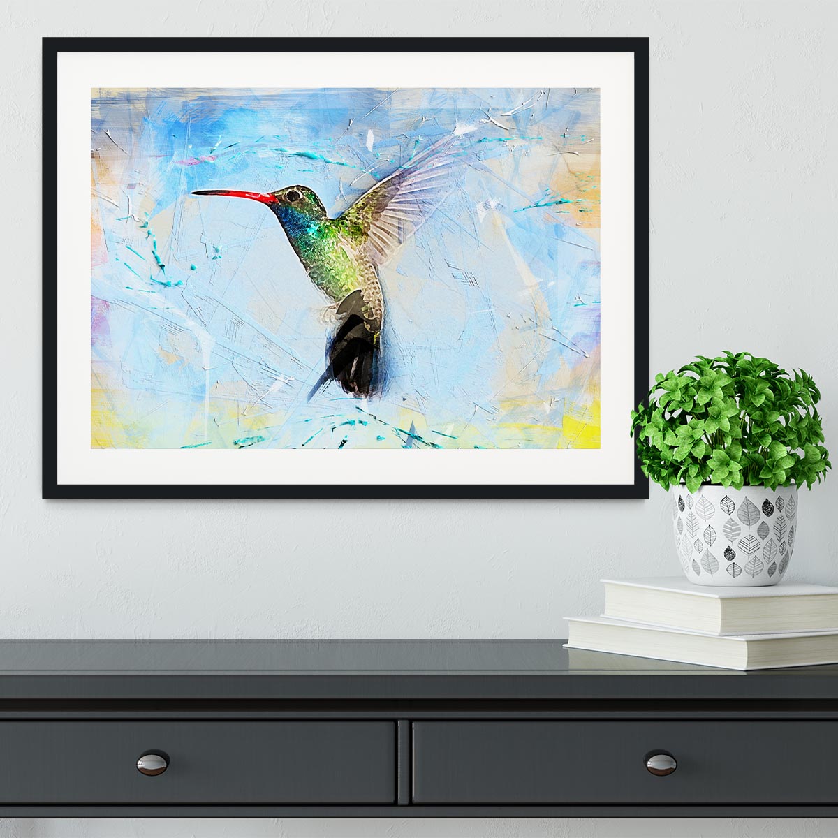 Humming Bird Painting Framed Print - Canvas Art Rocks - 1