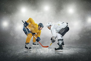 Ice hockey players on the ice Wall Mural Wallpaper - Canvas Art Rocks - 1