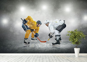 Ice hockey players on the ice Wall Mural Wallpaper - Canvas Art Rocks - 4