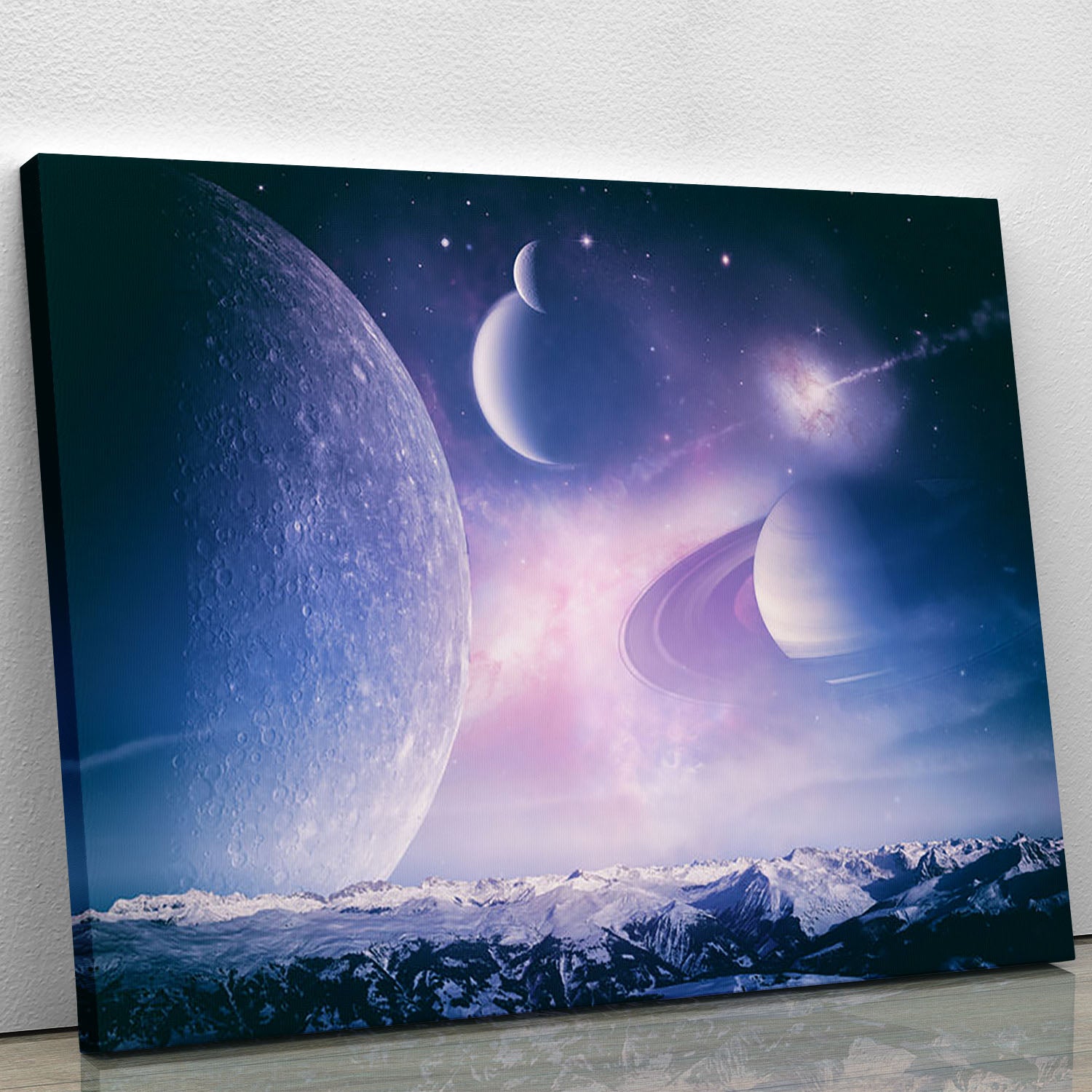 Ice world and planets Canvas Print or Poster - Canvas Art Rocks - 1
