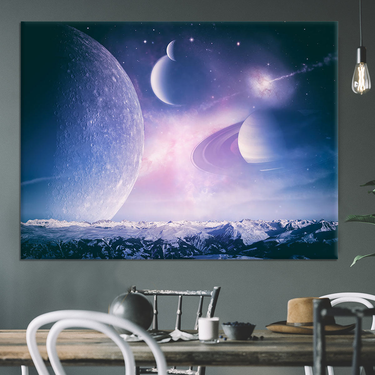 Ice world and planets Canvas Print or Poster - Canvas Art Rocks - 3