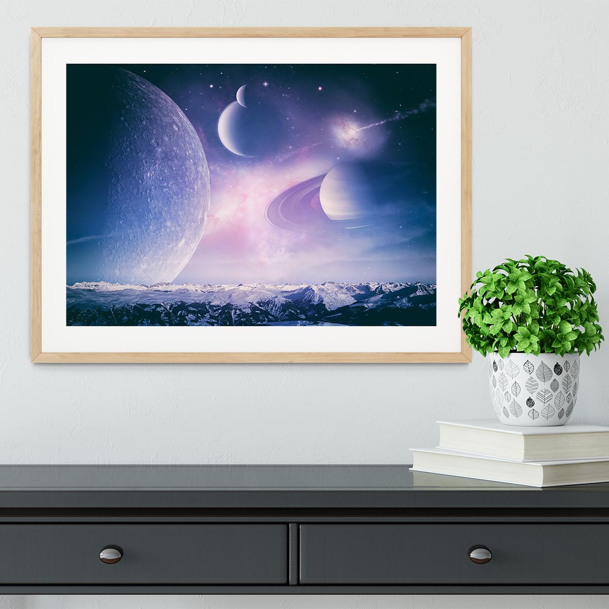 Ice world and planets Framed Print - Canvas Art Rocks - 3