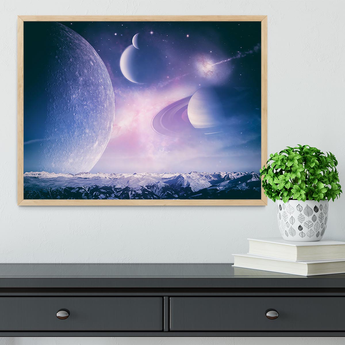 Ice world and planets Framed Print - Canvas Art Rocks - 4
