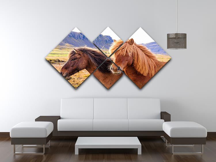 Icelandic horses 4 Square Multi Panel Canvas - Canvas Art Rocks - 3