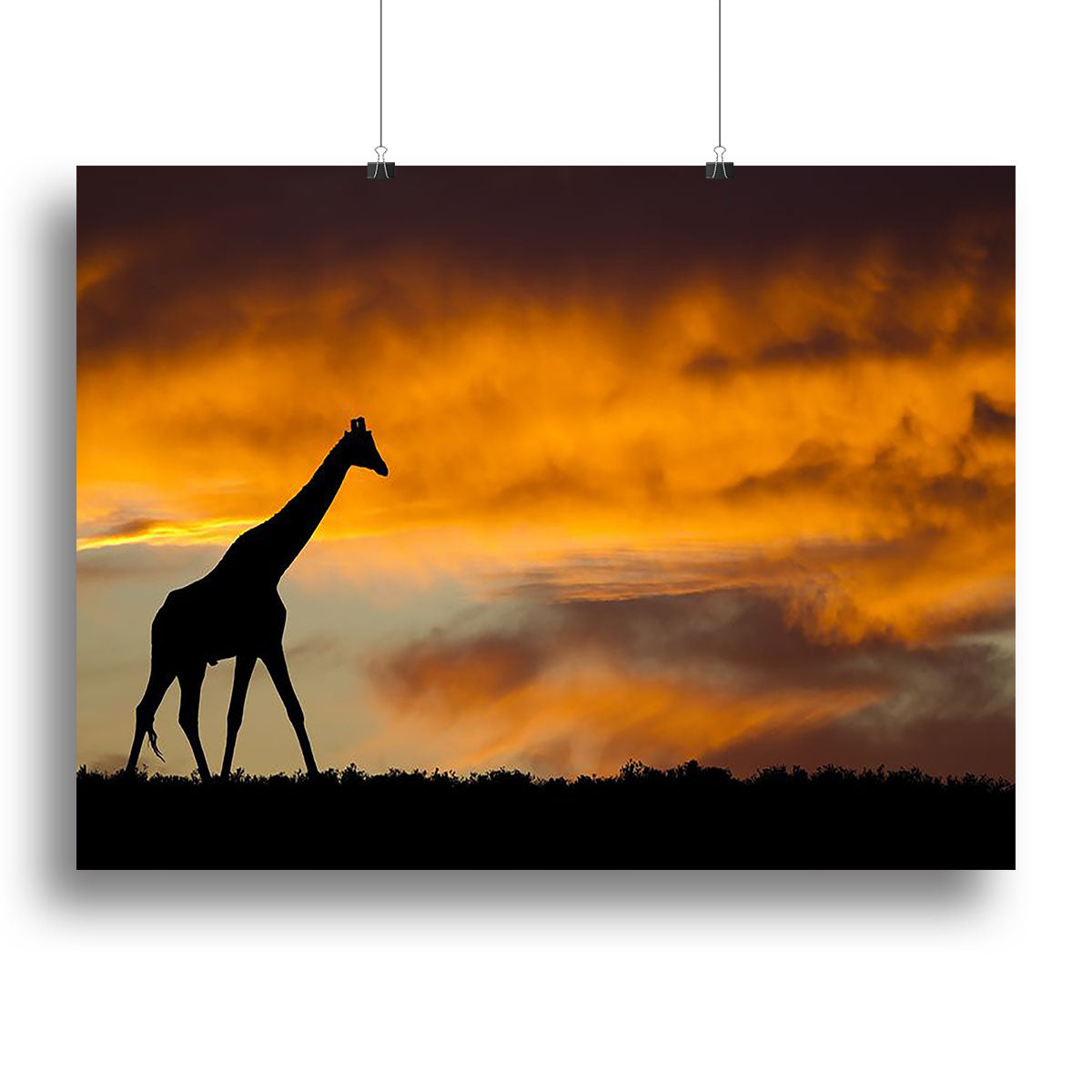 Idyllic african wildlife silhouette Canvas Print or Poster - Canvas Art Rocks - 2
