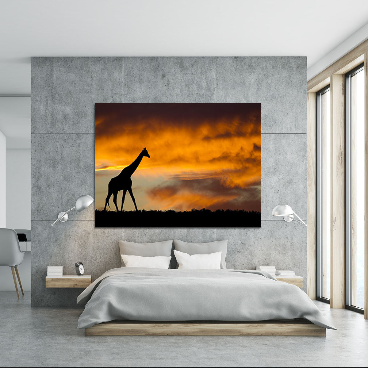 Idyllic african wildlife silhouette Canvas Print or Poster - Canvas Art Rocks - 5