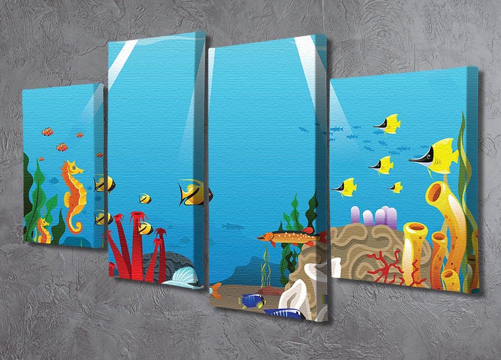 Illustration of marine life design 4 Split Panel Canvas  - Canvas Art Rocks - 2