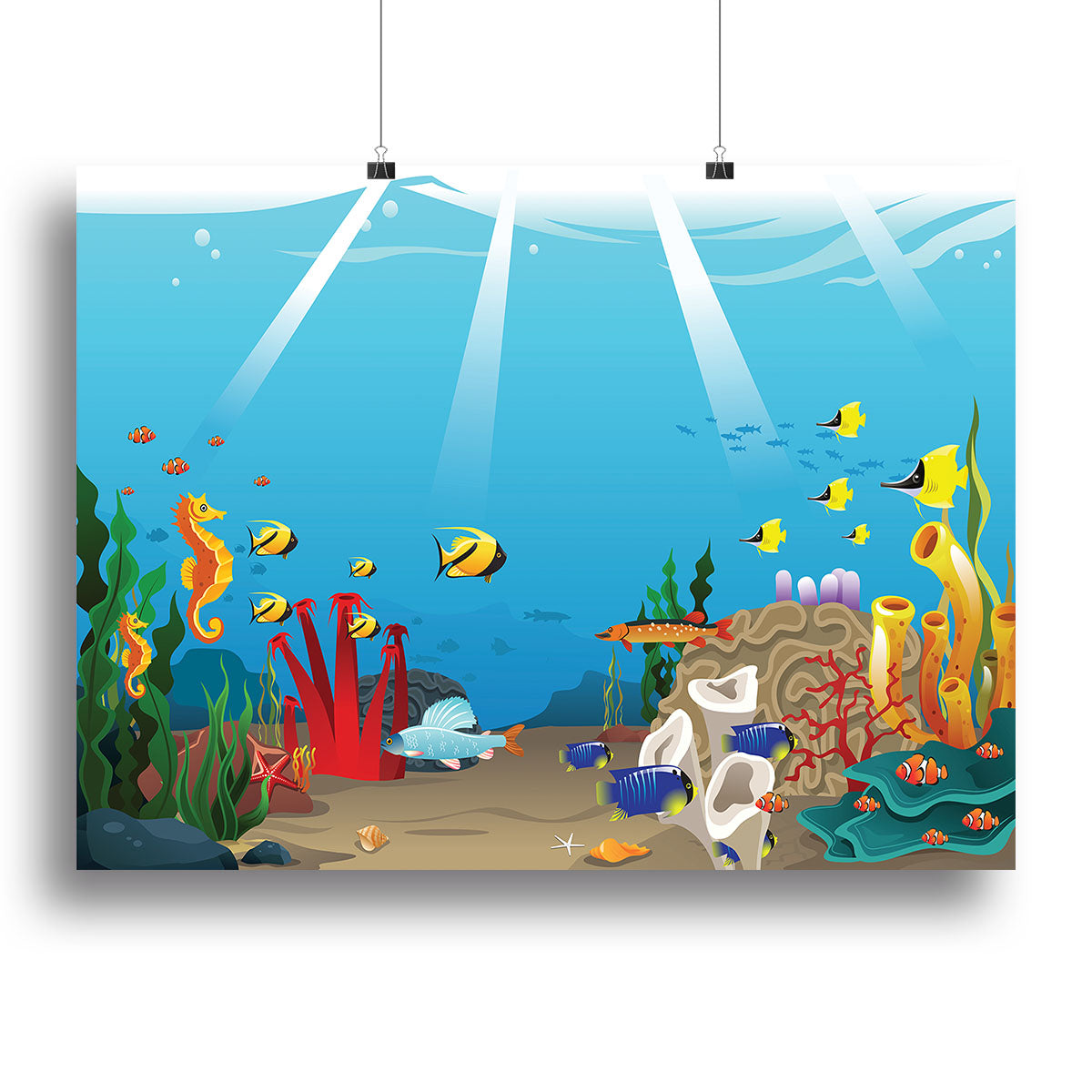Illustration of marine life design Canvas Print or Poster - Canvas Art Rocks - 2